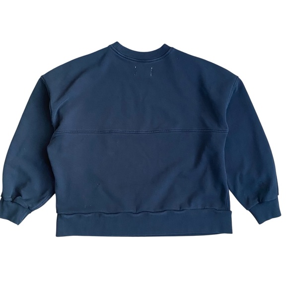 Everlane Cropped Loopback Crewneck Sweatshirt Womens XL Black Relaxed Pullover - Picture 4 of 8